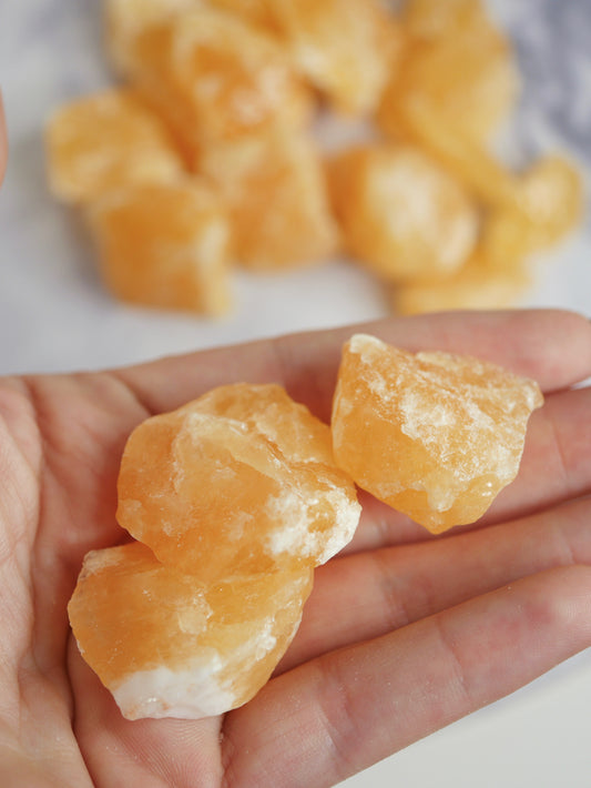 Orange Calcite rough chunks