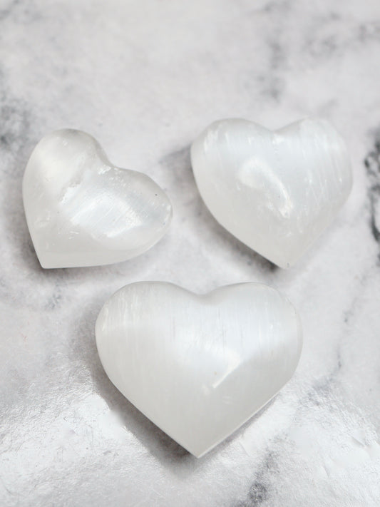 Selenite Mini Heart Carving