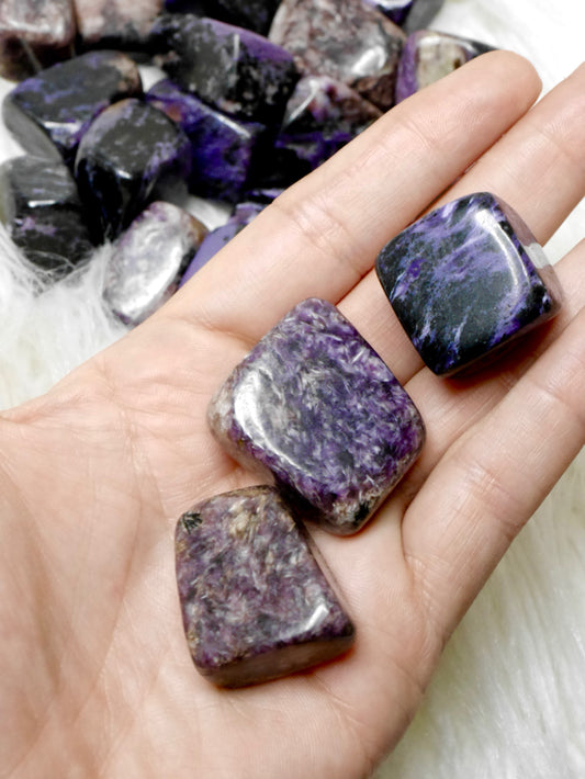 Charoite tumbled stone