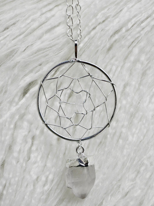 Quartz dream catcher necklace