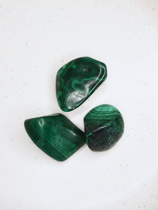 Malachite tumbled stone large