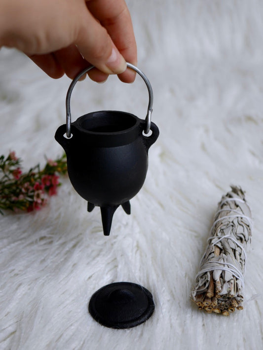 Tiny Cast Iron Cauldron With Lid