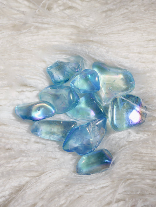 Aqua Aura Tumbled Stones