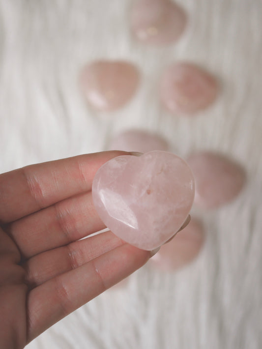 Small Rose Quartz Heart Carving