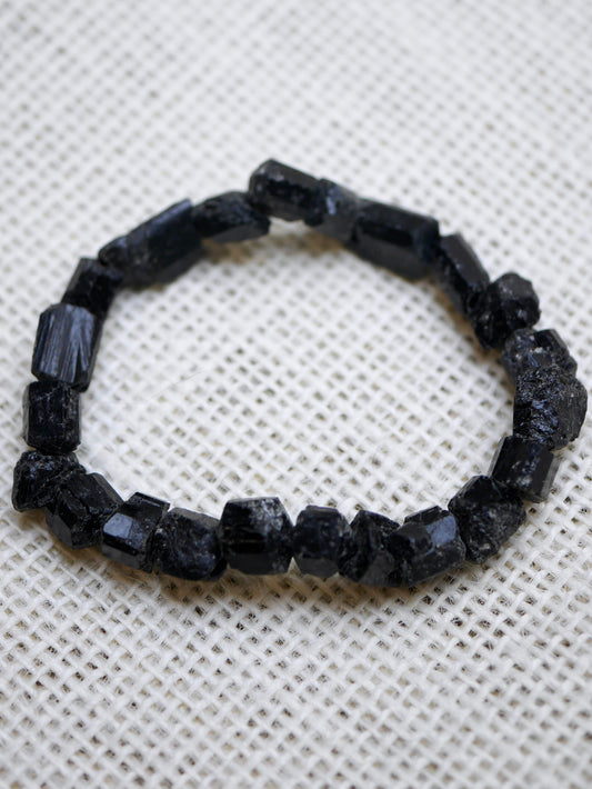 Black Tourmaline Rough Bracelet