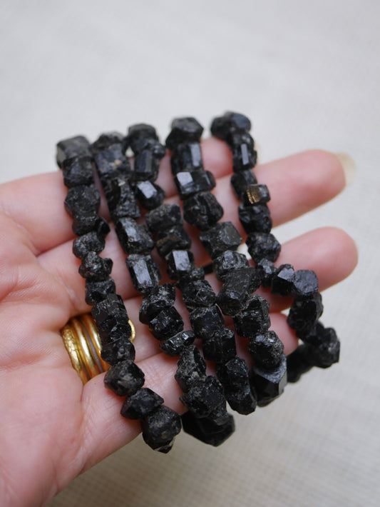 Black Tourmaline Rough Bracelet