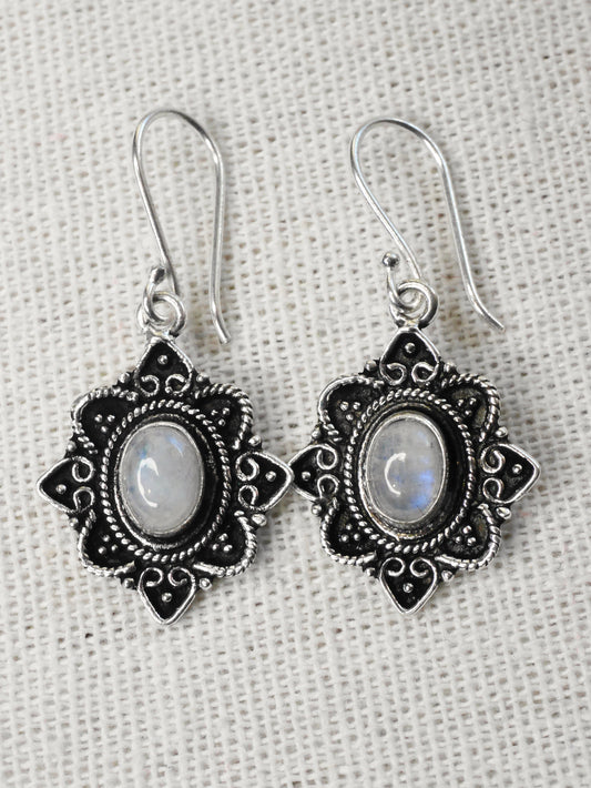 Silver plated Moonstone Earrings