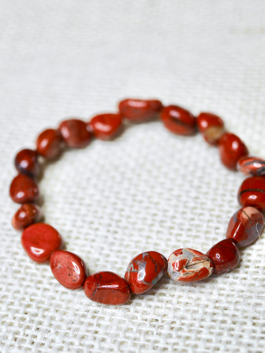 Red Jasper tumbled bracelet