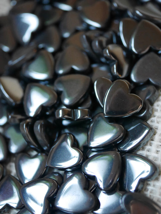 Hematite Tiny Heart Carving