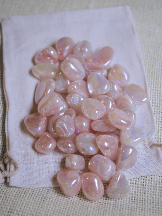 Rose Aura tumbled stone