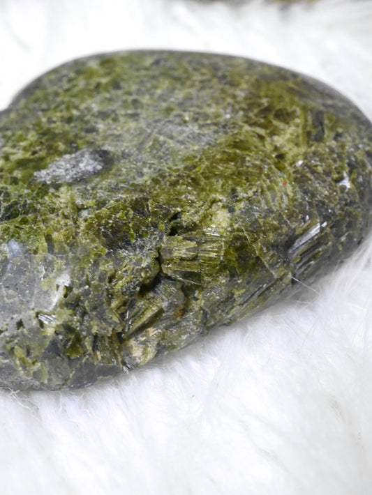 Epidote Palm Stone