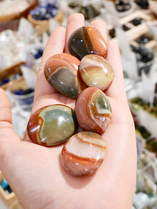 Polychrome Jasper Palm Stones