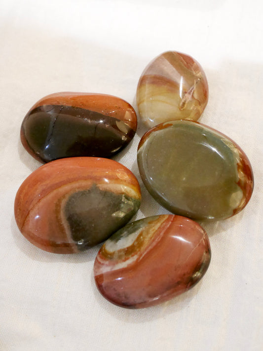 Polychrome Jasper Palm Stones