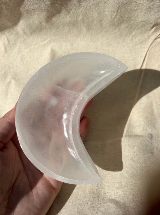 Selenite Crescent Moon Bowl