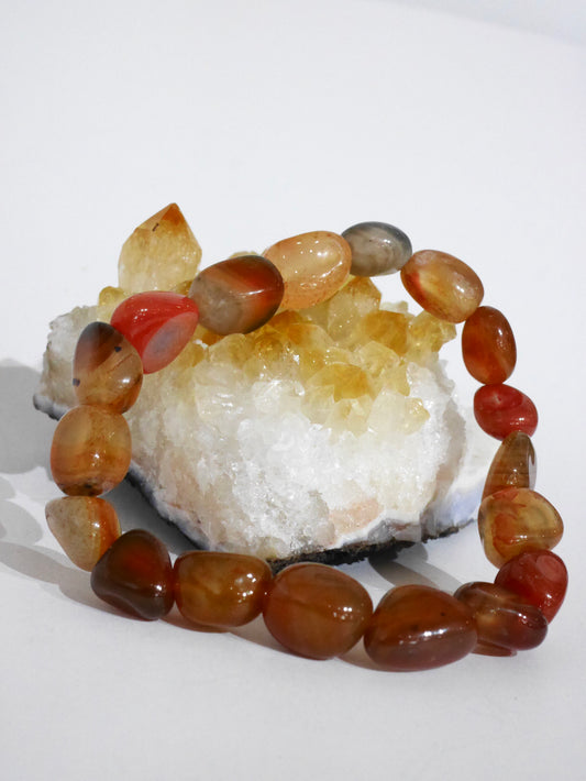 Carnelian tumbled bracelet