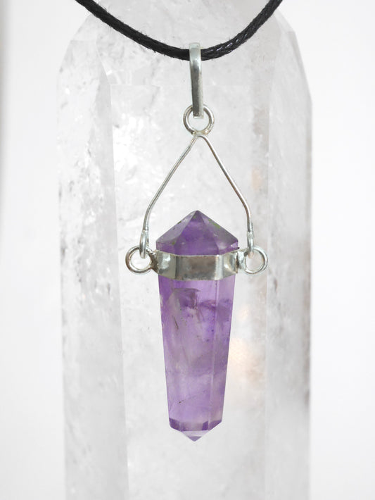 Amethyst dt point necklace