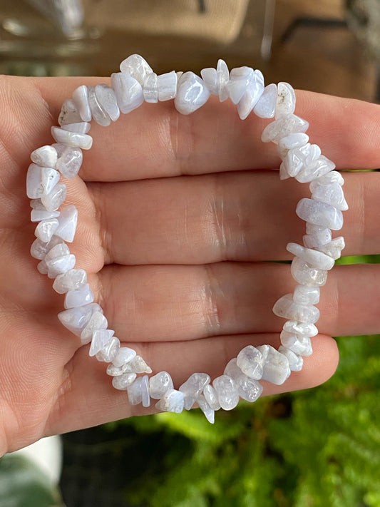 Blue Lace Agate Chip Bracelet