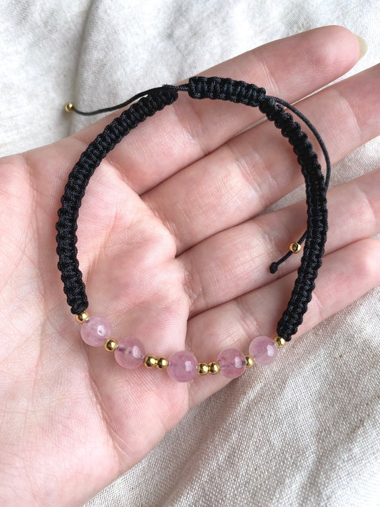 Rose Quartz Macrame Bracelet