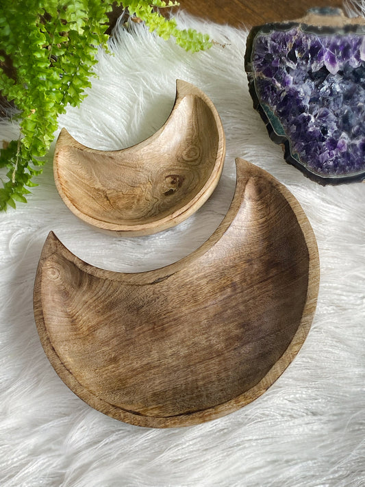 Wood Crescent Moon Bowl