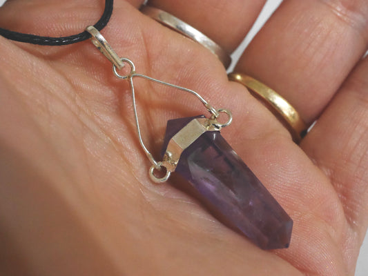 Amethyst dt point necklace