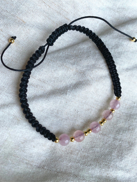 Rose Quartz Macrame Bracelet