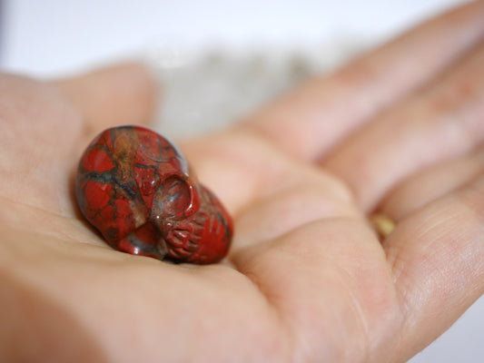 Mini Red Jasper Skull Carving