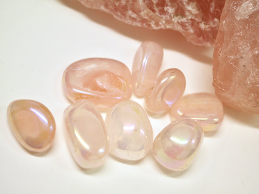 Rose Aura tumbled stone