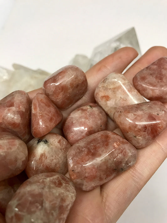 Sunstone tumbled stone