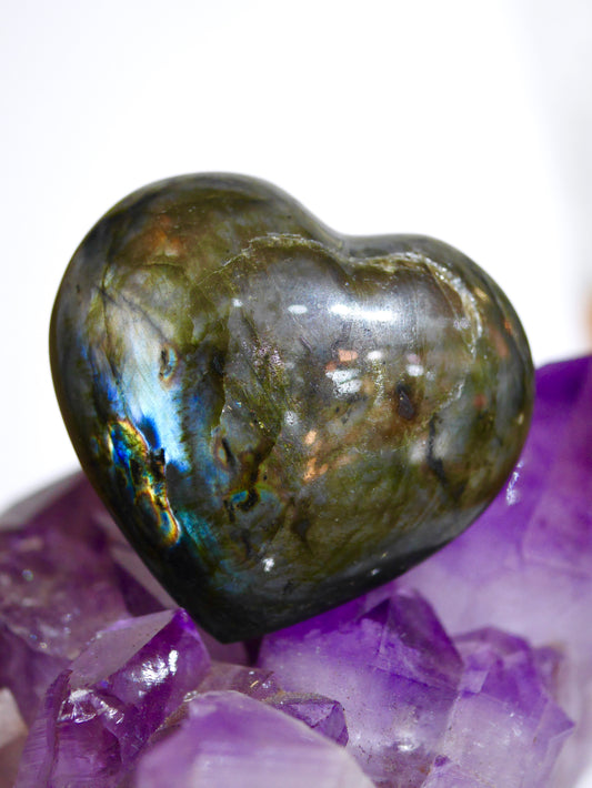 Labradorite Heart Carving